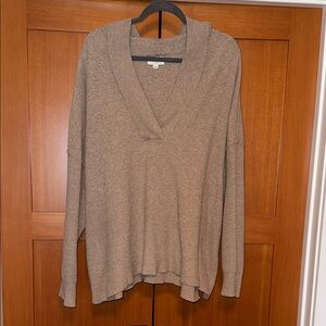 Aerie Taupe V-Neck Sweater